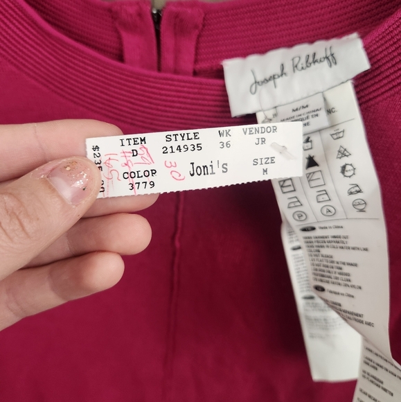 Joseph Ribkoff NWT Mini Pink Knit Bodycon Dress Women's Size Medium - Picture 12 of 12